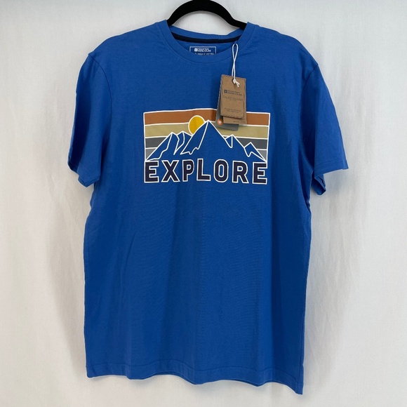 Mountain Warehouse Organic Cotton T-Shirt Blue Explore Men’s Size Medium NEW - Picture 1 of 13